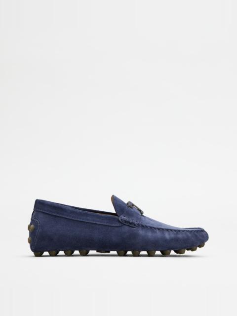 Tod's T TIMELESS GOMMINO BUBBLE LOAFERS IN SUEDE - BLUE