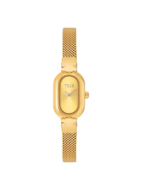 TOUS Jeweled Analog watch with gold-colored steel bracelet Oval Icon