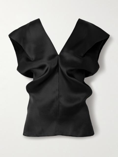 KHAITE Ami Draped Silk-gazar Top