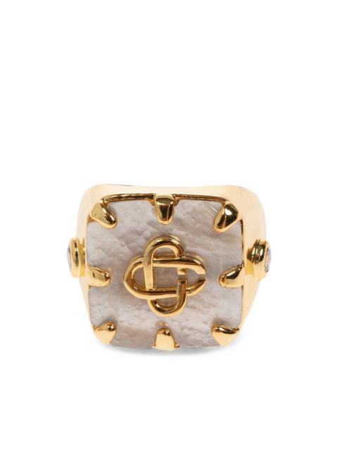 CASABLANCA logo-plaque signet ring