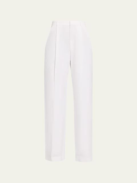 Vince Camille Mid-Rise Cotton-Blend Trousers