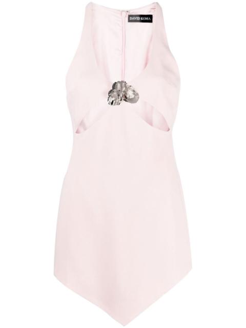 David Koma flower appliquÃ© mini dress