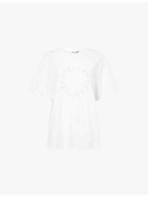 Stella McCartney Stud-Logo Boyfriend Cotton-Jersey T-Shirt