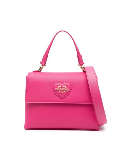 Moschino heart-patch logo-lettering tote bag