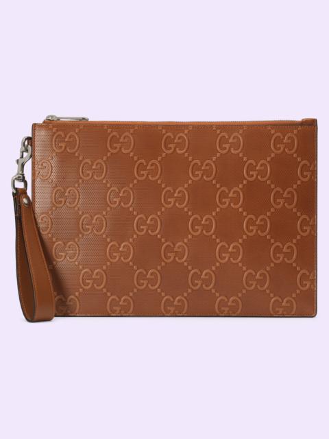 GUCCI GG embossed pouch