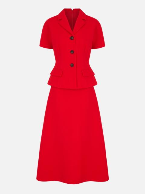 EMILIA WICKSTEAD Alexina Dress in Red Single Wool Crepe