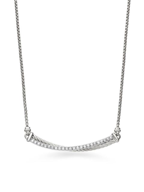 DAVID YURMAN Women's Crossover Bar Necklace in Sterling Silver with Diamonds - Diamond