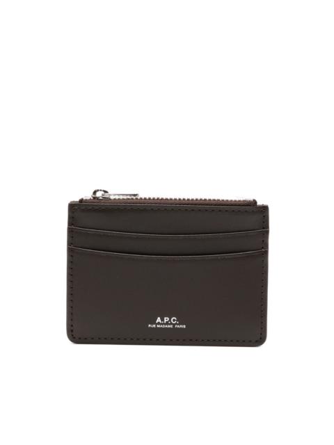 A.P.C. logo-print leather wallet