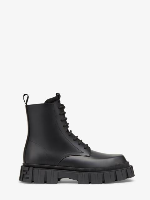FENDI Black leather ankle boots