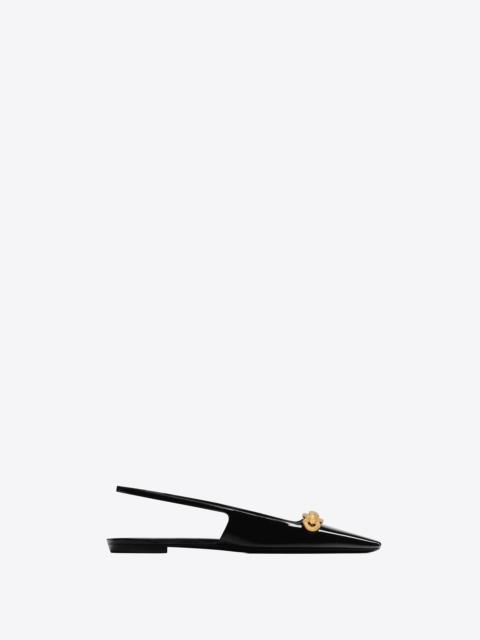 SAINT LAURENT blade slingback flats in patent leather