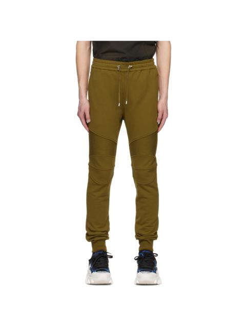 Balmain Khaki Paneled Lounge Pants