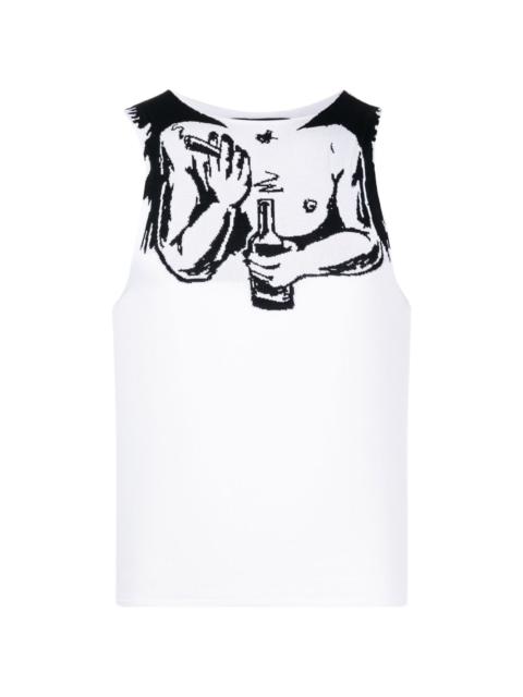 Y/Project intarsia-knit graphic tank top