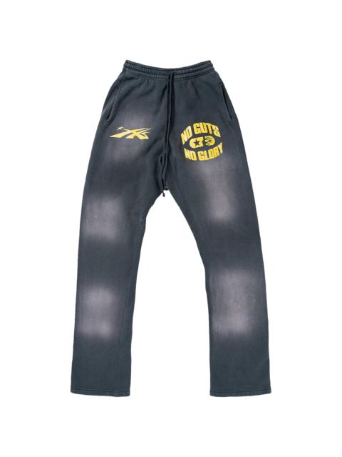 HELLSTAR No Guts No Glory Flare Bottom Sweatpants "Midnight Dye Black" HSR088