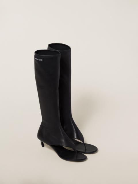 Miu Miu Stretch nappa leather thong boots