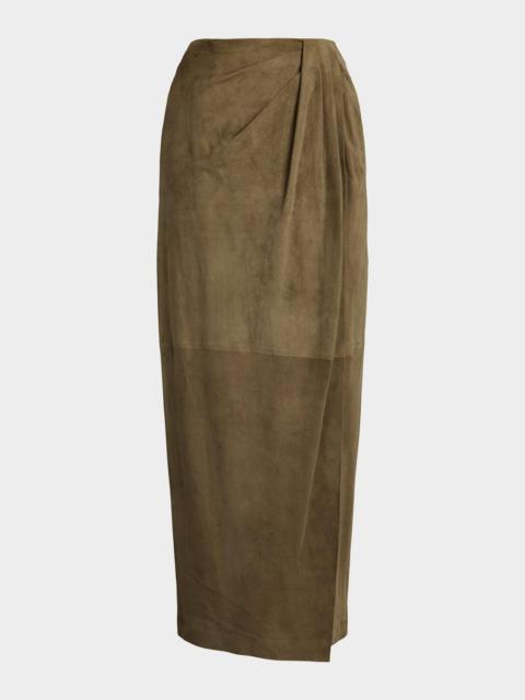 Ralph Lauren Lightweight Suede Midi Skirt