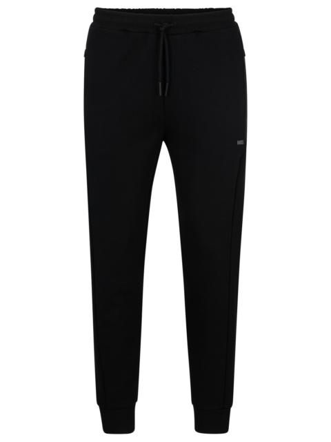 BOSS COTTON-BLEND TRACKSUIT BOTTOMS WITH HD LOGO PRINT