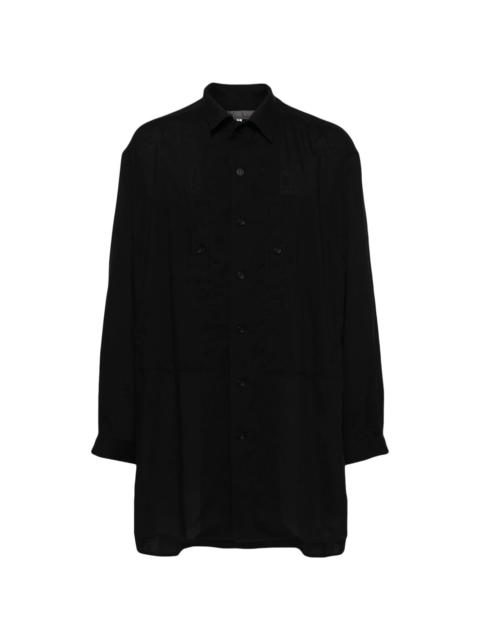 panelled button-up shirt