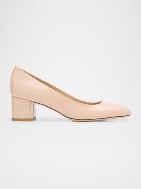 Stuart Weitzman Maeve Patent Block-Heel Pumps