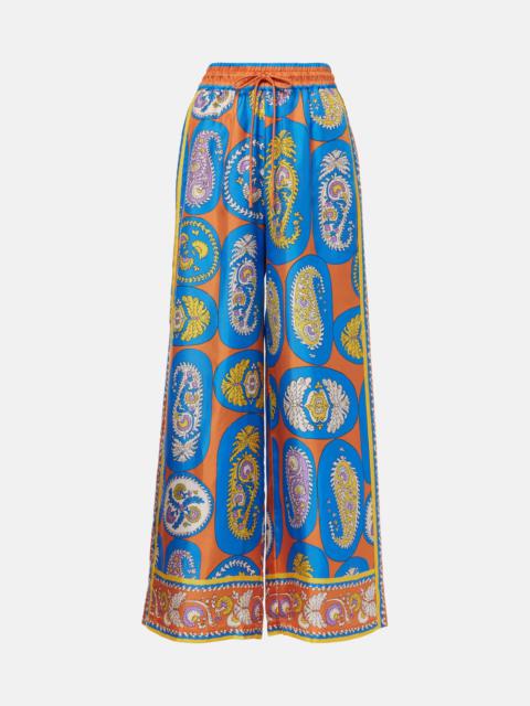 ALÉMAIS Luis printed silk palazzo pants