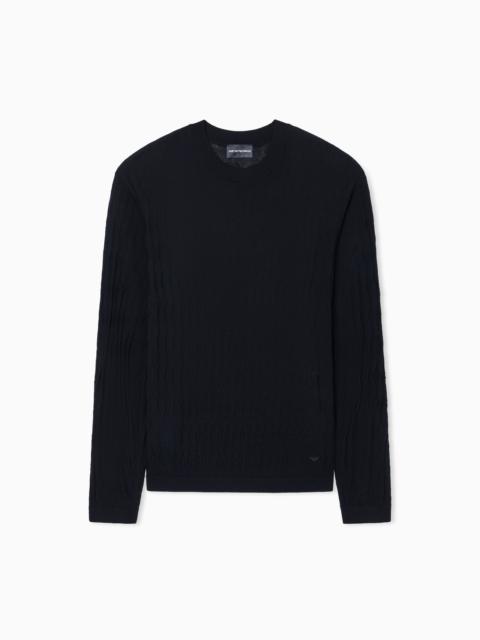 TEXTURED VIRGIN WOOL JUMPER
