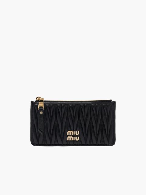 Miu Miu Matelassé nappa leather envelope wallet