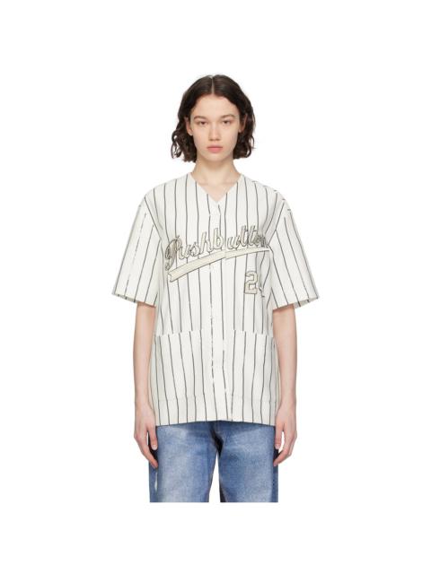 pushBUTTON White Striped Shirt