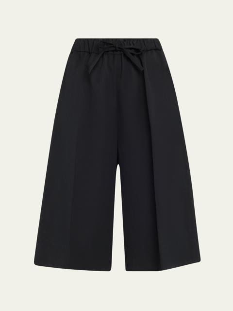 Simone Rocha Wide Leg Elasticated Long Wool Shorts
