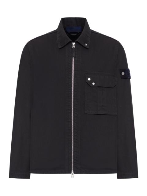 COTTON OVERSHIRT WITH STONE ISLAND BADGE