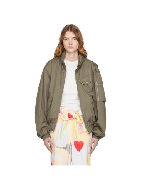 OPEN YY Khaki Cotton Cargo Bomber Jacket