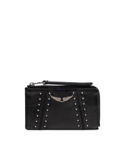 Zadig & Voltaire studded wings-detail leather wallet
