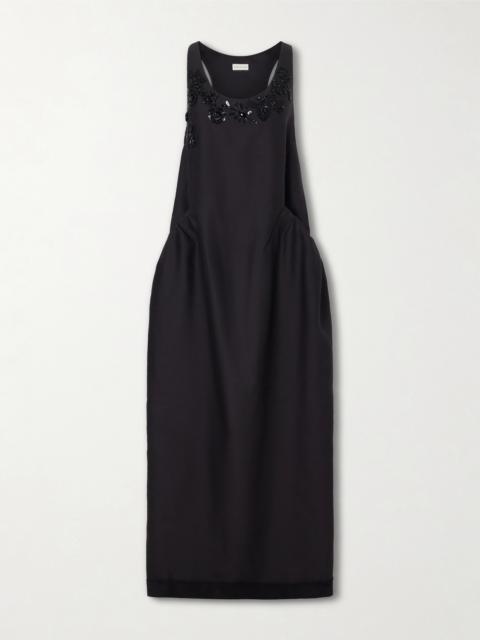 self-portrait Black Crepe Contrast Chiffon Mini Dress - AW24-007SA-B |  REVERSIBLE