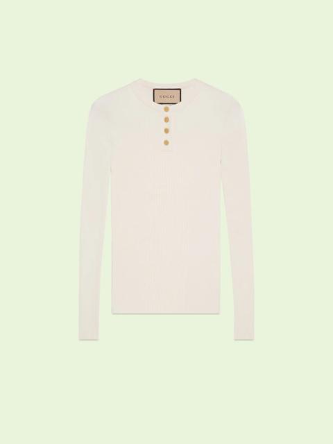 GUCCI Extra fine viscose long sleeves T-shirt