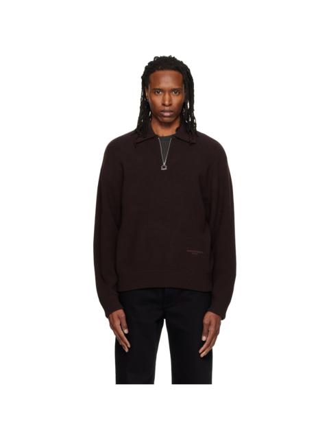 Wooyoungmi Brown Ribbed Wool Polo