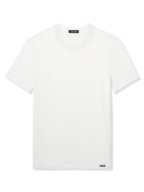 TOM FORD Men's Stretch-Cotton Crewneck T-Shirt - White