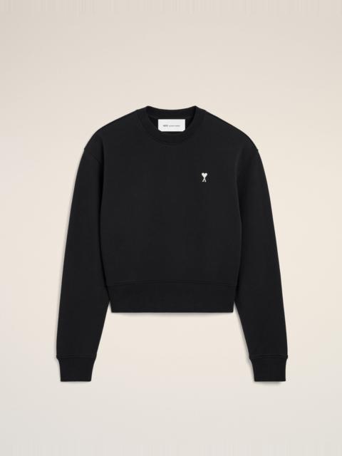 AMI Paris BLACK COTTON SWEATSHIRT WITH AMI DE COEUR