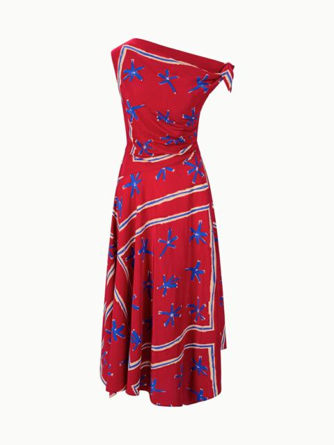 STAUD STAUD PORTIA DRESS PAINTED FOULARD