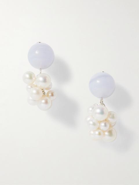 Completedworks Till The Stars Wane Recycled Silver, Agate And Pearl Earrings