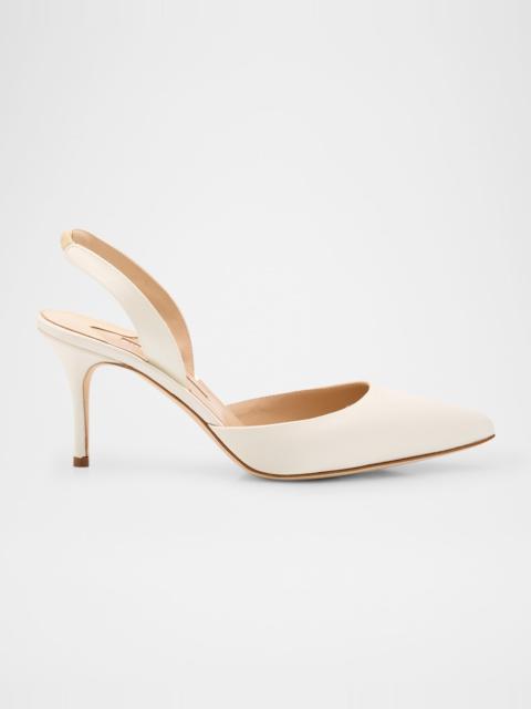 Manolo Blahnik Carolyne Satin Slingback Pumps