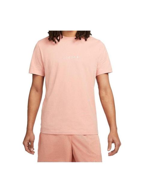 Jordan Men's Air Jordan Solid Color Alphabet Printing Round Neck Short Sleeve Pink T-Shirt DM3182-824
