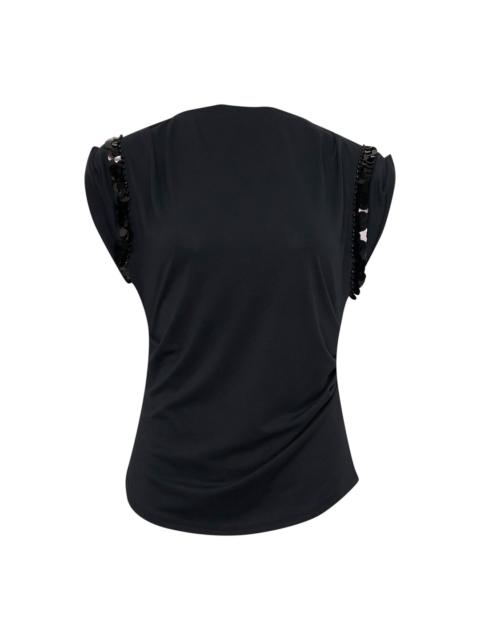 3.1 Phillip Lim Embellished Draped Jersey Top