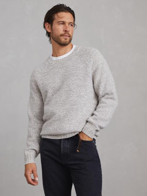 Mouliné cashmere sweater with raglan sleeves