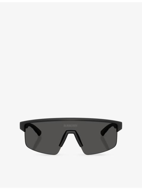 Burberry BE4498 Shield-Frame Nylon Sunglasses