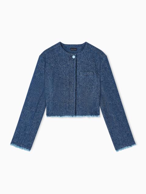 EMPORIO ARMANI DENIM JACKET WITH FRINGES