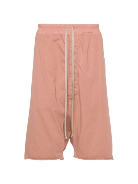 drop-crotch cotton track shorts
