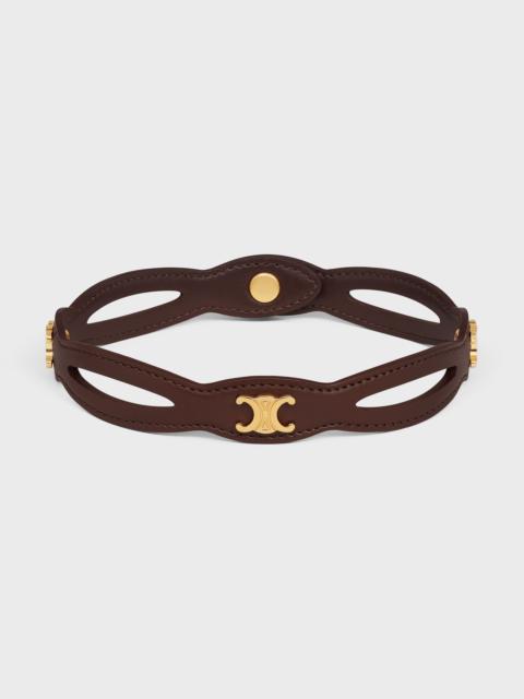 CELINE Les Cuirs Celine Leather Choker in Calfskin and Brass with Gold Finish
