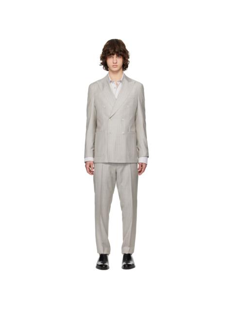 BOSS Gray Pinstripe Suit