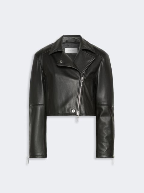 Sportmax VICARIO Nappa leather biker jacket - BLACK