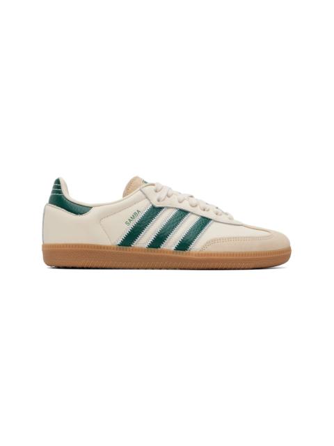 adidas Originals Off-White & Green Samba OG Sneakers