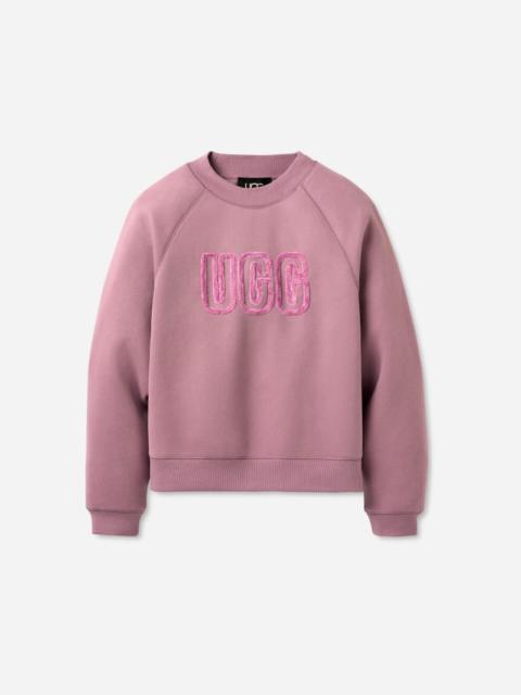 UGG ® Women's ® Logo Crewneck Cotton Blend Tops in Shadow