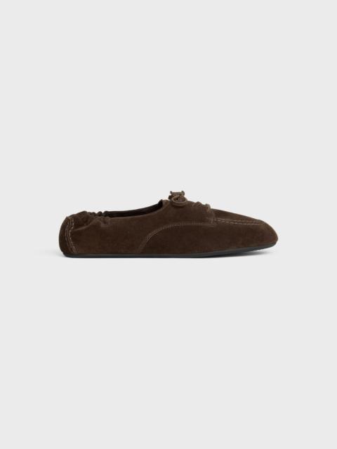 CELINE ADAM LACE-UP LOAFER IN SUEDE CALFSKIN